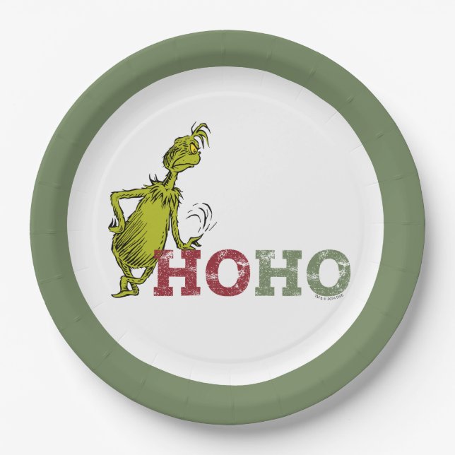 Grinch | Ho Ho Ho Paper Plate (Front)