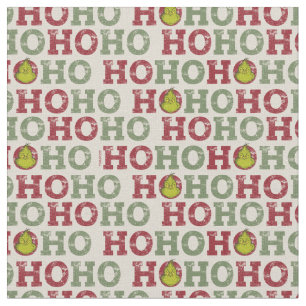 Grinch   Ho Ho Ho Pattern Fabric