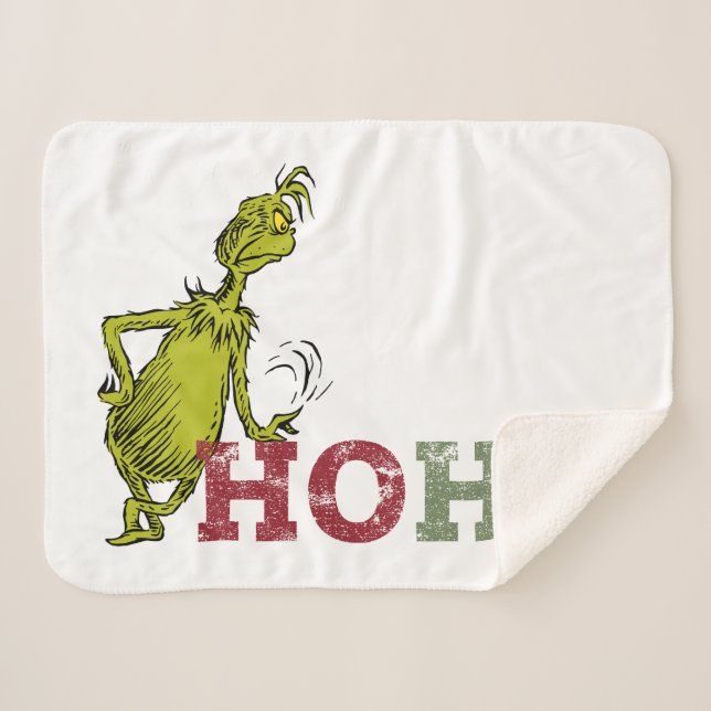 Grinch | Ho Ho Ho Sherpa Blanket (Front (Horizontal))