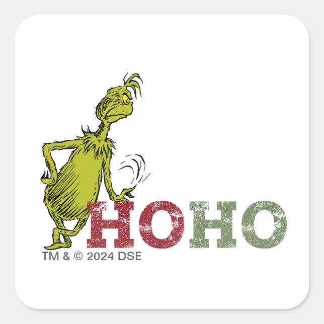 Grinch | Ho Ho Ho Square Sticker (Front)