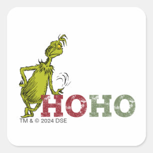 Grinch   Ho Ho Ho Square Sticker