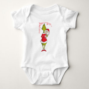 Grinch Holds Cindy Lou Who Baby Bodysuit