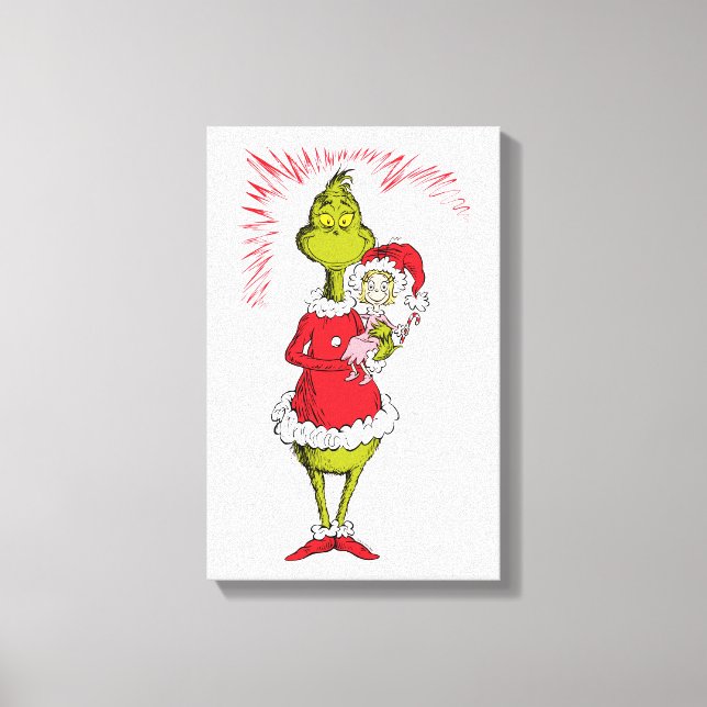 Grinch Holds Cindy Lou Who Canvas Print (Front)