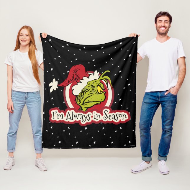 Grinch | I'm Always in Season Fleece Blanket (In Situ)