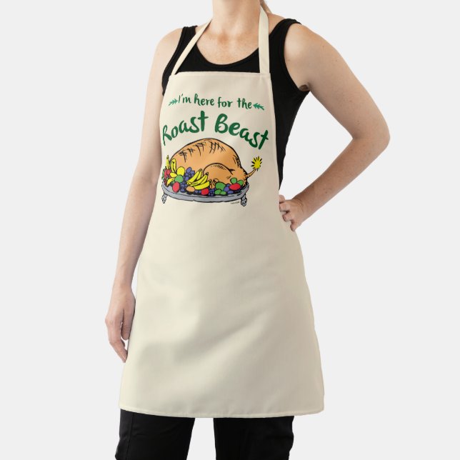 Grinch | I'm Here for the Roast Beast Quote Apron (Insitu)