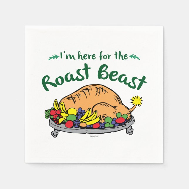 Grinch | I'm Here for the Roast Beast Quote Napkin (Front)