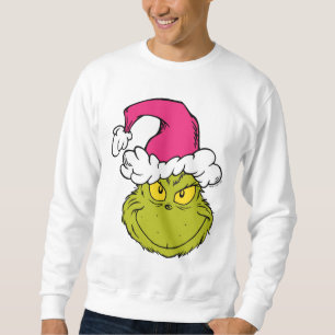 Grinch in Pink Santa Hat Sweatshirt