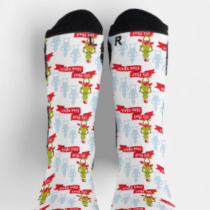 Grinch   It's that Time Again Pattern Socks