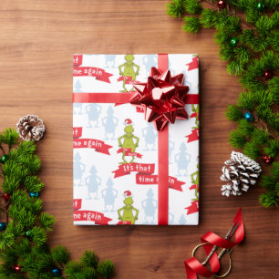 Grinch   It's that Time Again Pattern Wrapping Paper
