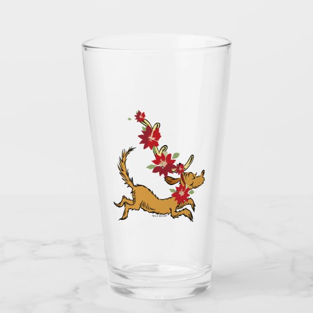 Grinch | Max Christmas Pointsettia Glass (Front)