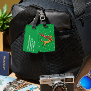Grinch   Max Christmas Pointsettia Luggage Tag