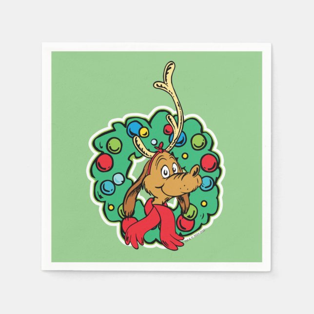 Grinch | Max Christmas Wreath Napkin (Front)