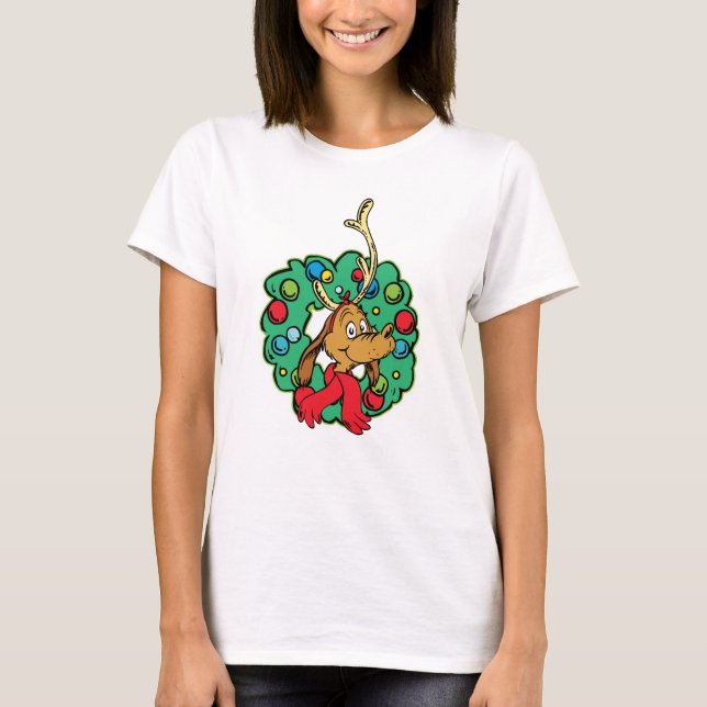 Grinch | Max Christmas Wreath T-Shirt (Front)
