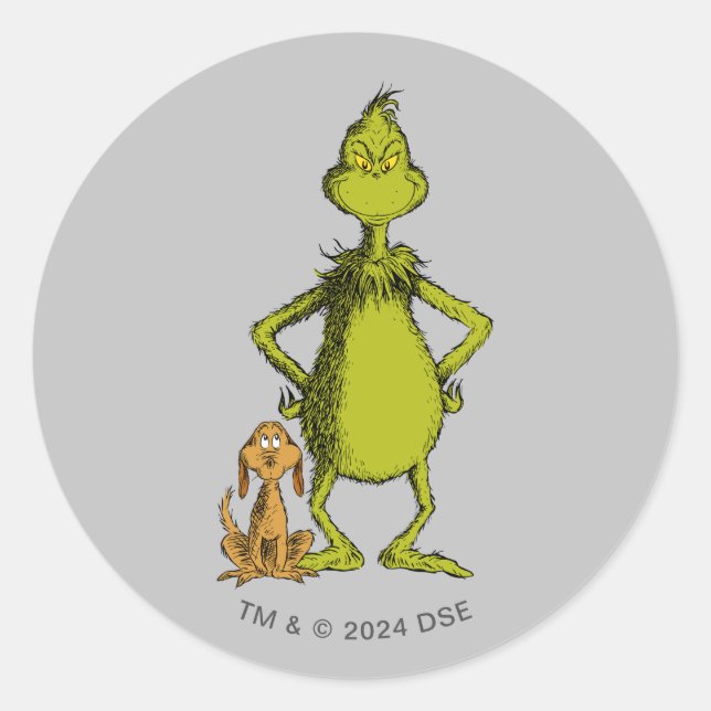Grinch | Max & Grinch Stance Classic Round Sticker (Front)