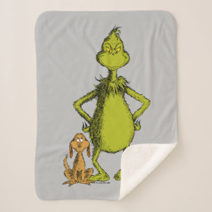 Grinch   Max & Grinch Stance Sherpa Blanket
