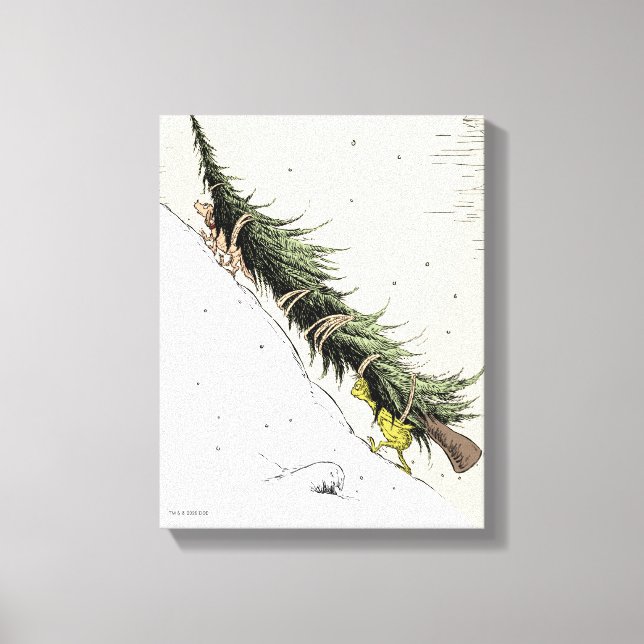 Grinch & Max Return the Christmas Tree Canvas Print (Front)