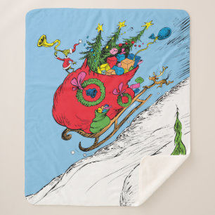 Grinch & Max Runaway Sleigh Sherpa Blanket