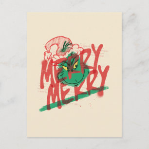 Grinch   Merry Merry Grunge Graphic Postcard
