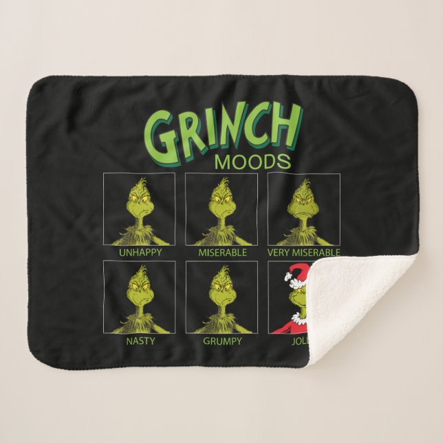 Grinch | Moods Chart Christmas Edition Sherpa Blanket (Front (Horizontal))