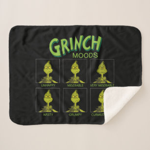 Grinch   Moods Chart Sherpa Blanket