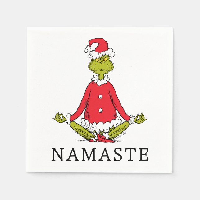 Grinch | Namaste Santa Claus Napkin (Front)