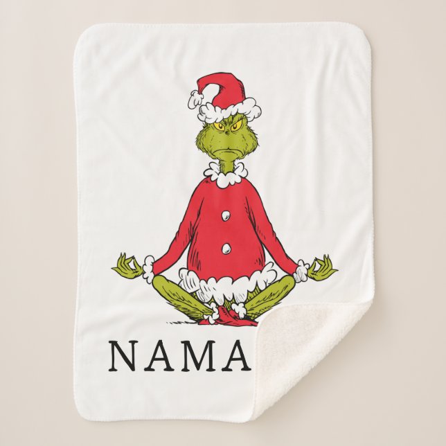 Grinch | Namaste Santa Claus Sherpa Blanket (Front)