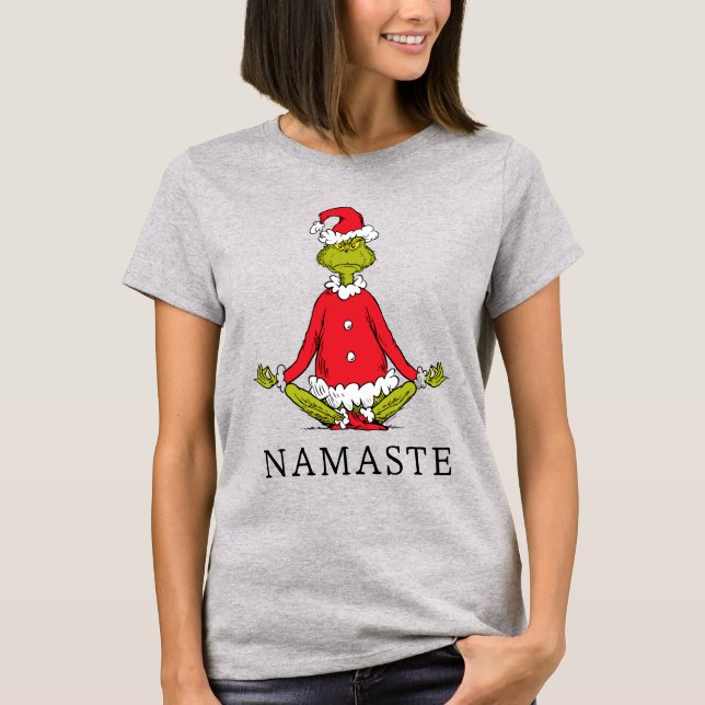 Grinch | Namaste Santa Claus T-Shirt (Front)