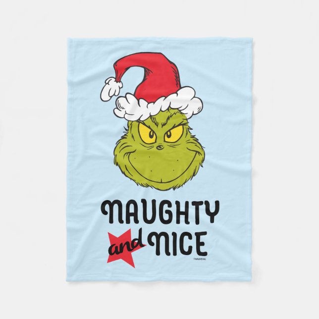 Grinch | Naughty and Nice Fleece Blanket (Front)