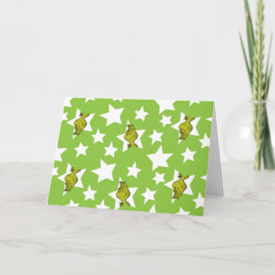 Grinch Peeking Star Pattern Card