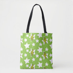 Grinch Peeking Star Pattern Tote Bag
