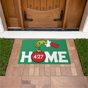 Grinch   Personalized House Number Doormat