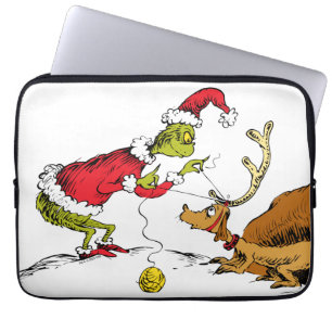 Grinch Prepares Max the Reindeer Laptop Sleeve