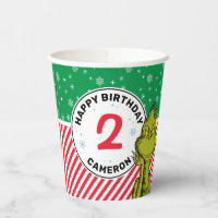 Grinch Red and Green Snowflake Birthday