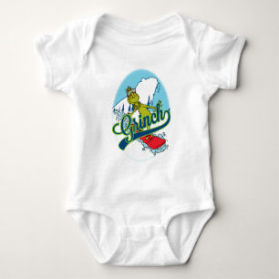Grinch Snowboarding Baby Bodysuit