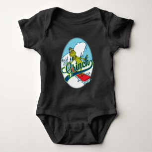 Grinch Snowboarding Baby Bodysuit