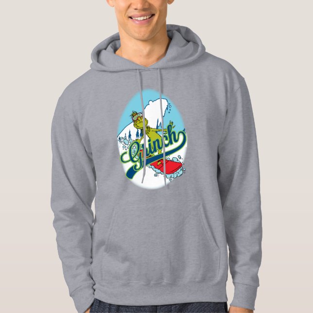 Grinch Snowboarding Hoodie (Front)