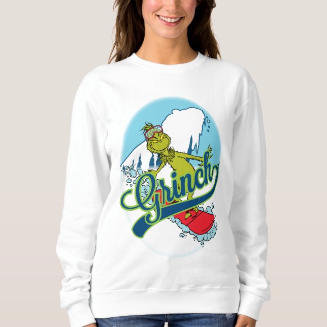 Grinch Snowboarding Sweatshirt (Front)