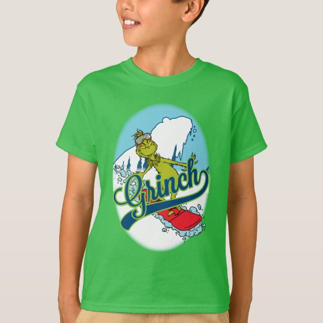 Grinch Snowboarding T-Shirt (Front)