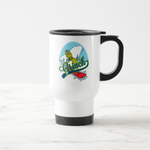 Grinch Snowboarding Travel Mug