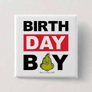 Grinch Snowflake Birthday Boy 2 Inch Square Button