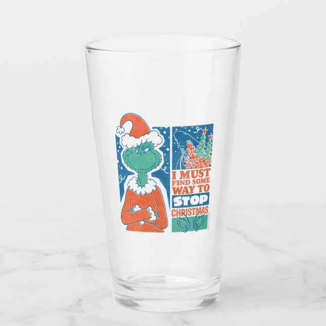 Grinch | Stop Christmas Vintage Graphic Glass (Front)