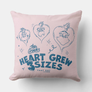 Grinch's Heart Grew 3 Sizes Throw Pillow