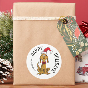 Grinch's Max Santa Claus Hat Classic Round Sticker
