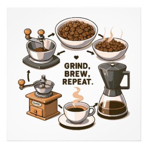 Grind Brew Repeat Photo Print
