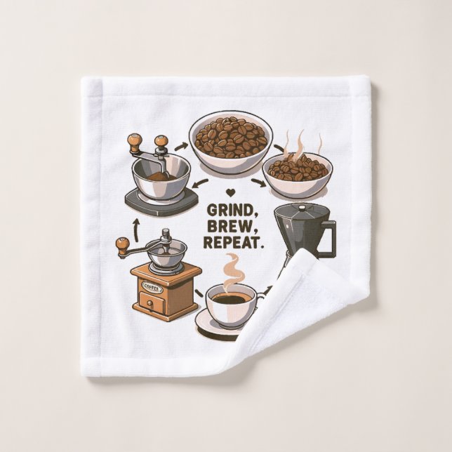 Grind Brew Repeat Wash Cloth (Wash Cloth)