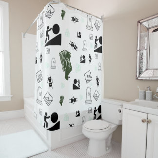 Grind & Gain Douche Rideau Motivationnel Argent Ar