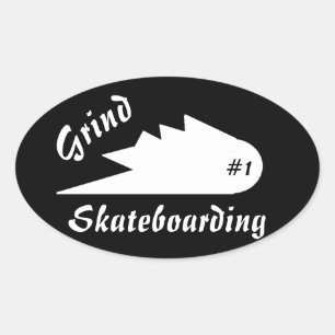 grind skateboard clothing sports logo oval sticker