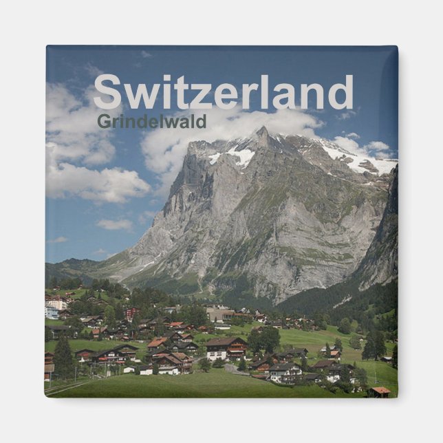 Grindelwald Suisse Magnet Travel Souvenir (Devant)
