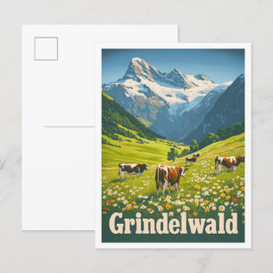 Grindelwald Switzerland Vintage Travel Postcard