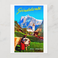 Grindelwald, village, switzerland, spring, vintage